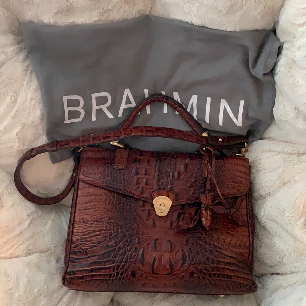Brahmin flap close satchel